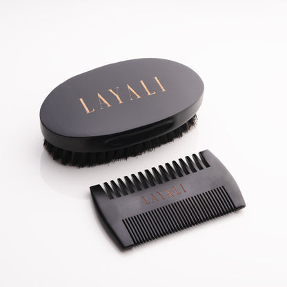 Beard brush and comb